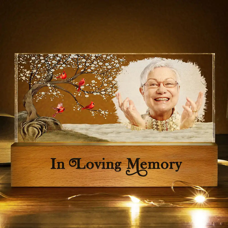 Personalized Block LED Light Plaque Memorial Photo Night Light With 'I'm Always With You' Cozy Glow Unique Sympathy Gift