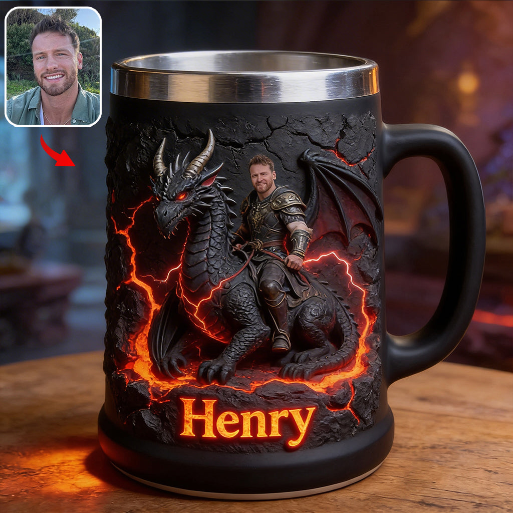 Flying With The Dragon - Personalized Dragon Beer Stein