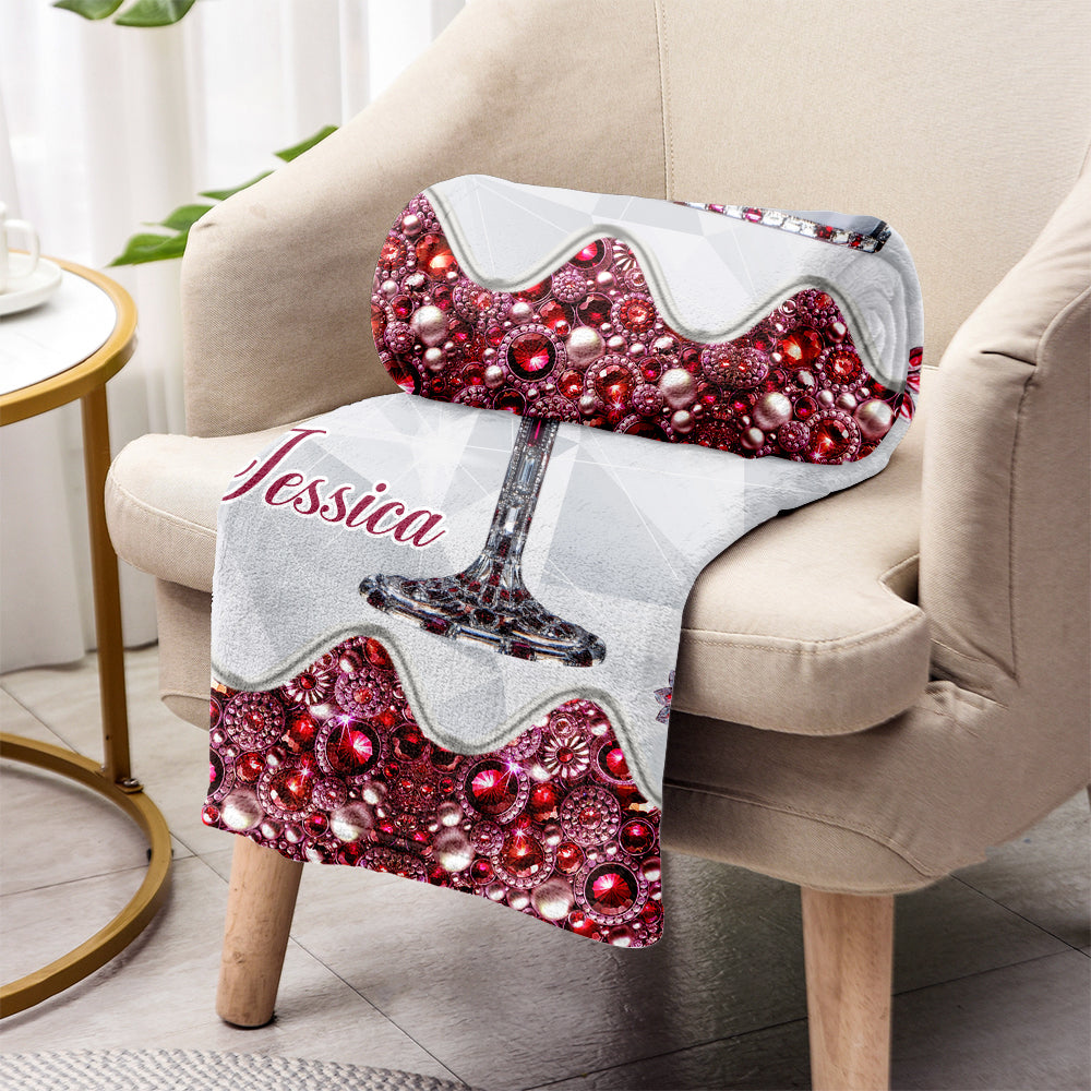 Just A Girl Who Loves Wine - Personalized Wine Blanket