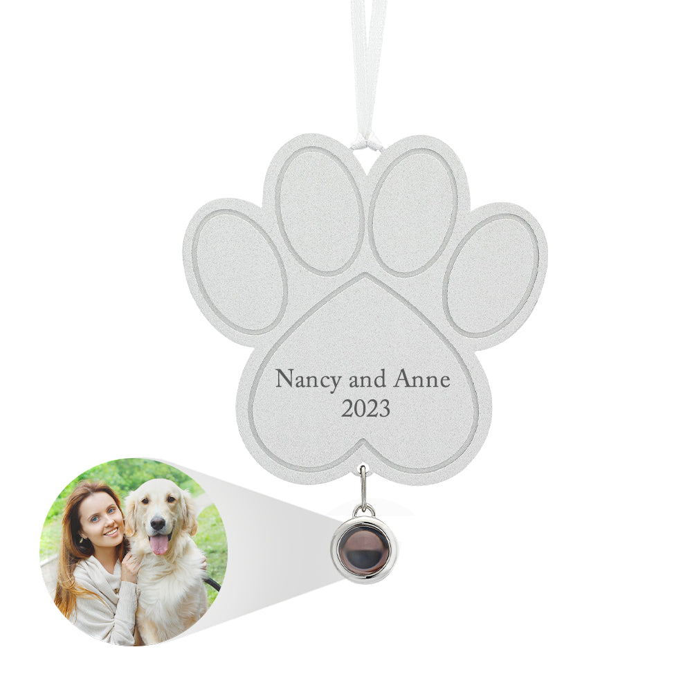 Dog Mom/ Cat Mom/ Dog Dad... - Personalized Dog Paw Projection Ornament