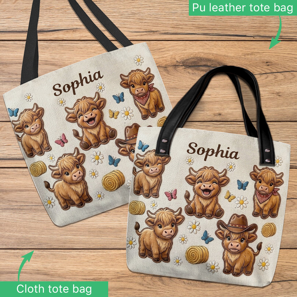 Just A Girl Who Loves Highland Cow - Personalized Highland Cow Tote Bag