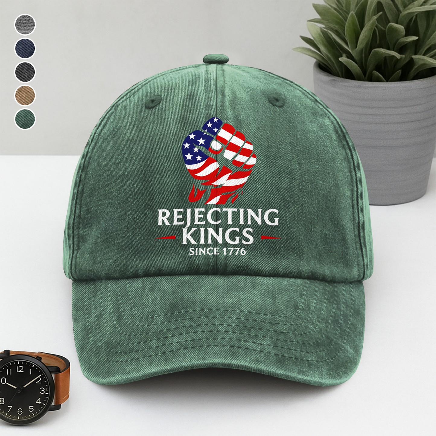 Washed Denim Baseball Cap with We The People Since 1776 Design, Relaxed Vintage Style for Sun Days and Errands, Creative Gift