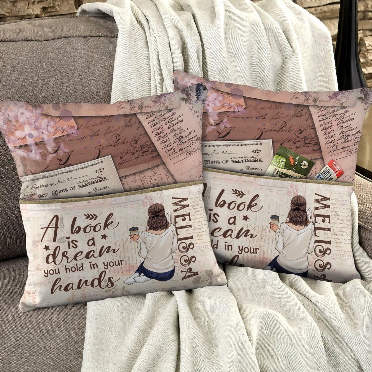 A Dream You Hold In Your Hands - Personalized Book Pocket Pillow