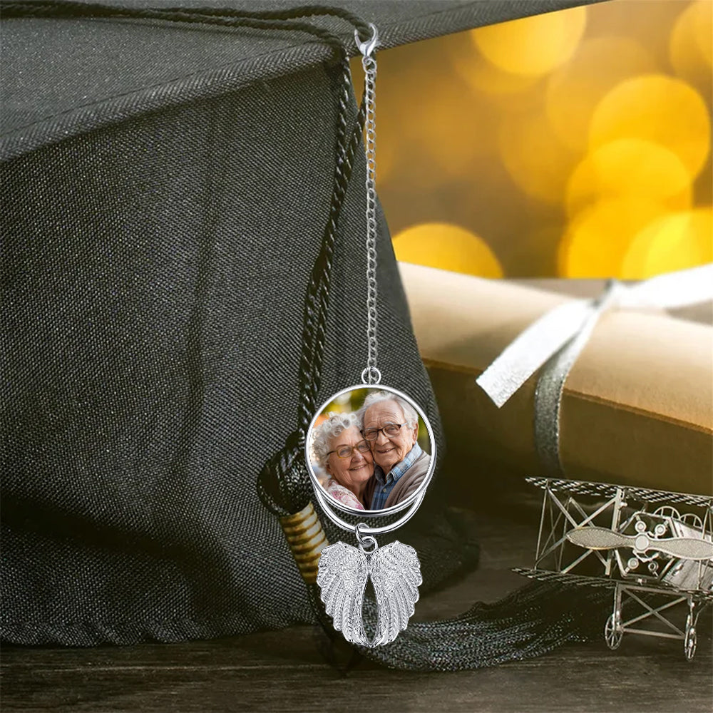 Graduation Hat Tassel Charm - Personalized Graduation Wings Ornament