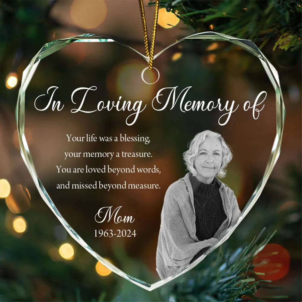 Custom Memorial Heart Ornament – Personalized Sympathy Gift