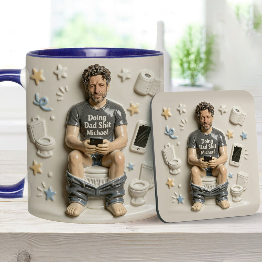 Best Time Of Day - Personalized Father Accent Mug & Coaster