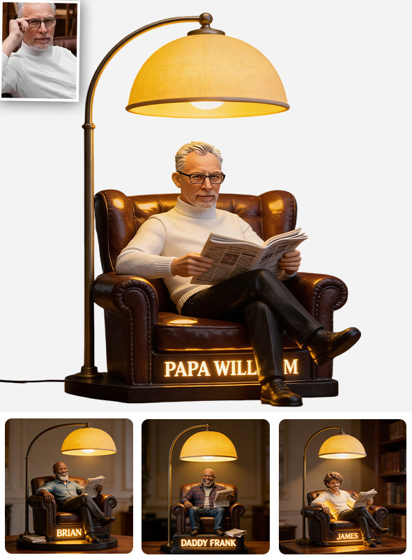 Custom Lamp From Photo - Gift For Papa Dad - Personalized Grandpa Acrylic LED Night Light