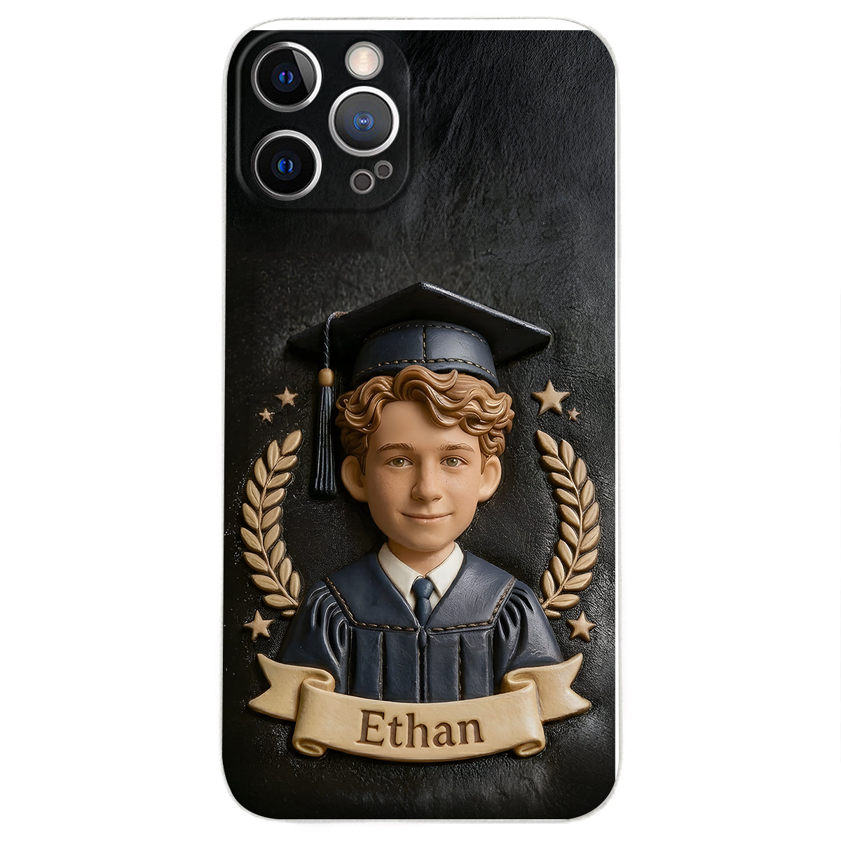 Graduation Gift - Personalized Graduation 3D Embossed Leather Phone Case