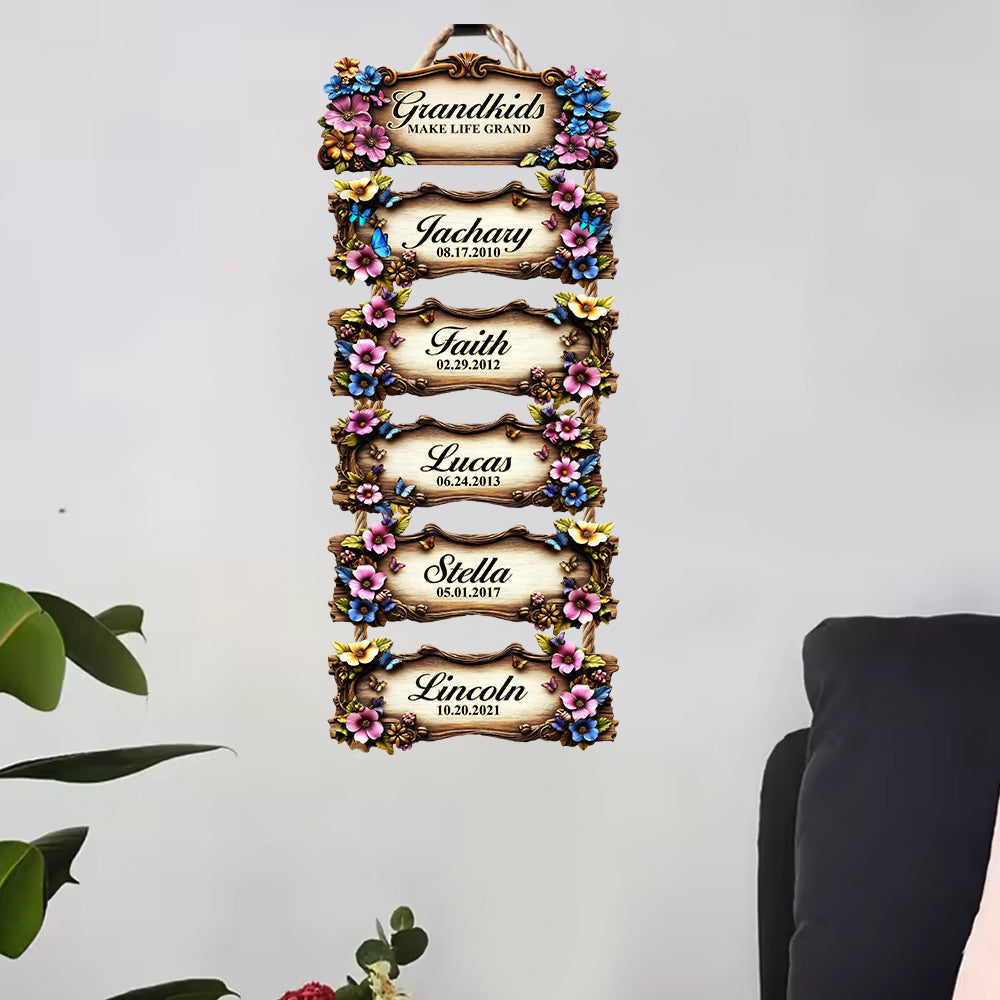 Grandkids Make Life Grand - Personalized Grandma Pallet Wood Sign