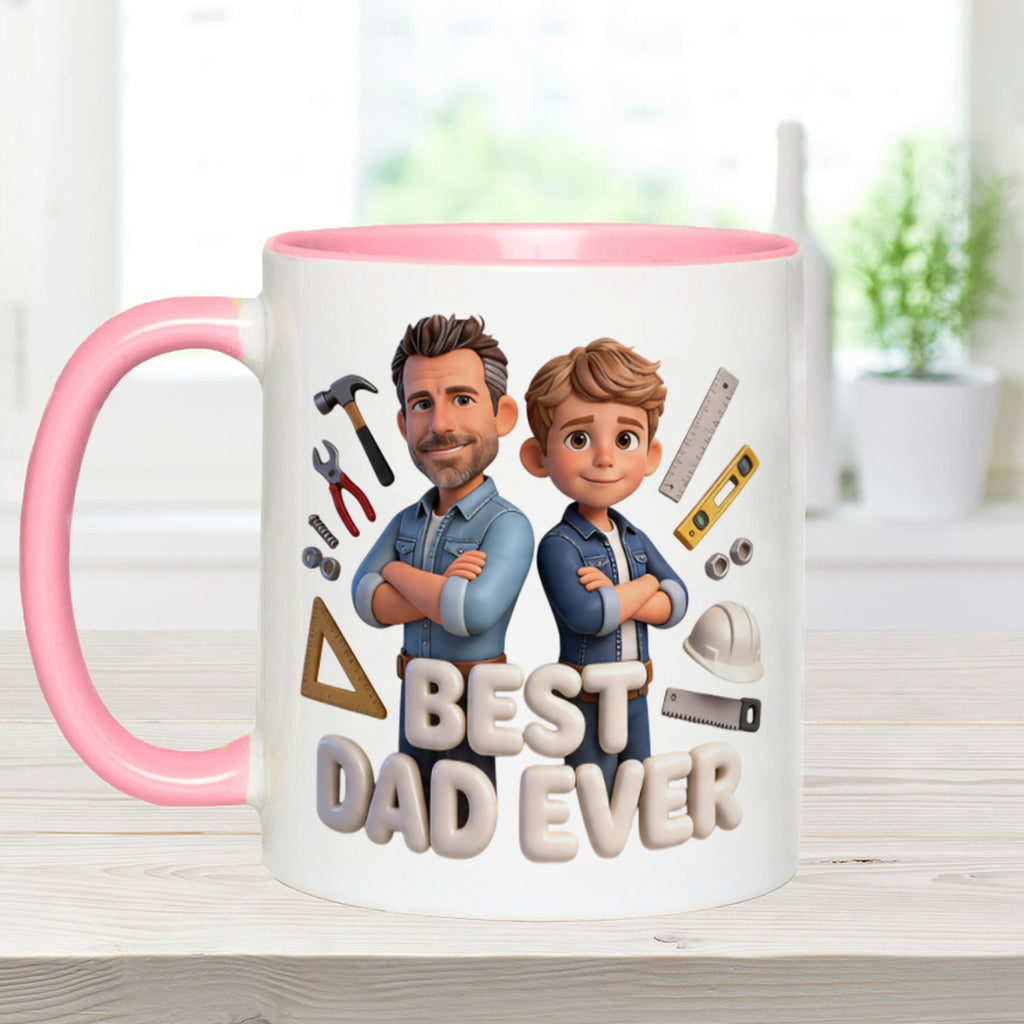 Custom Any Photo - Personalized Father Accent Mug & Coaster