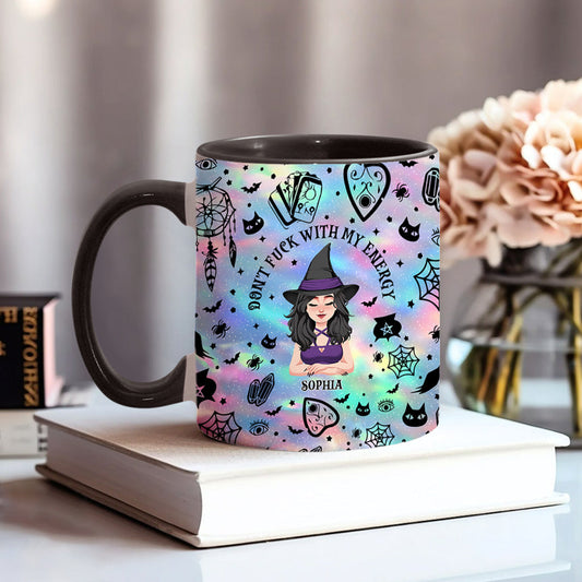 Don't F With My Energy - Personalized Witch Accent Mug