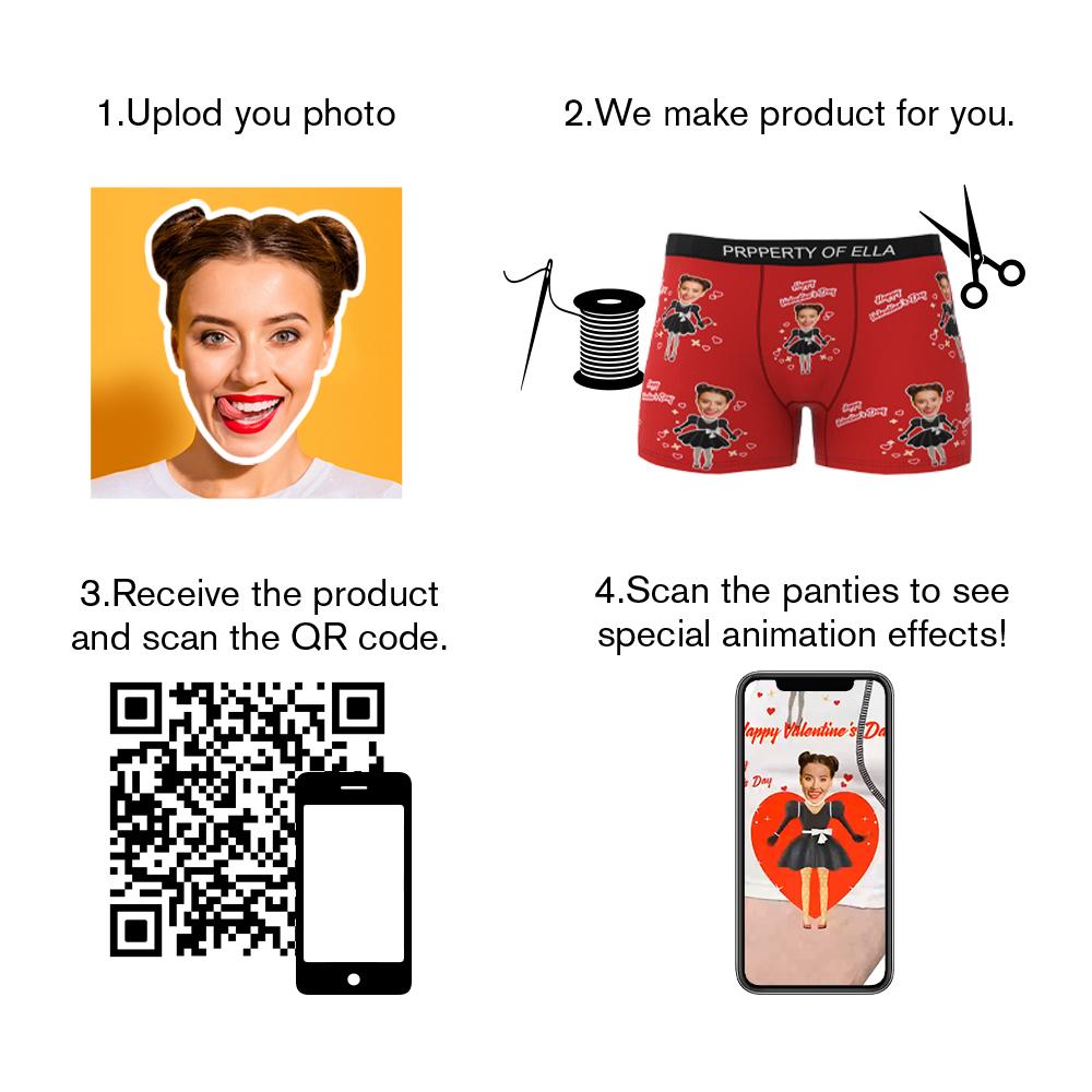 Custom Wife Or Girlfriend Face Boxers AR View - Personalized Couple Men's boxer briefs