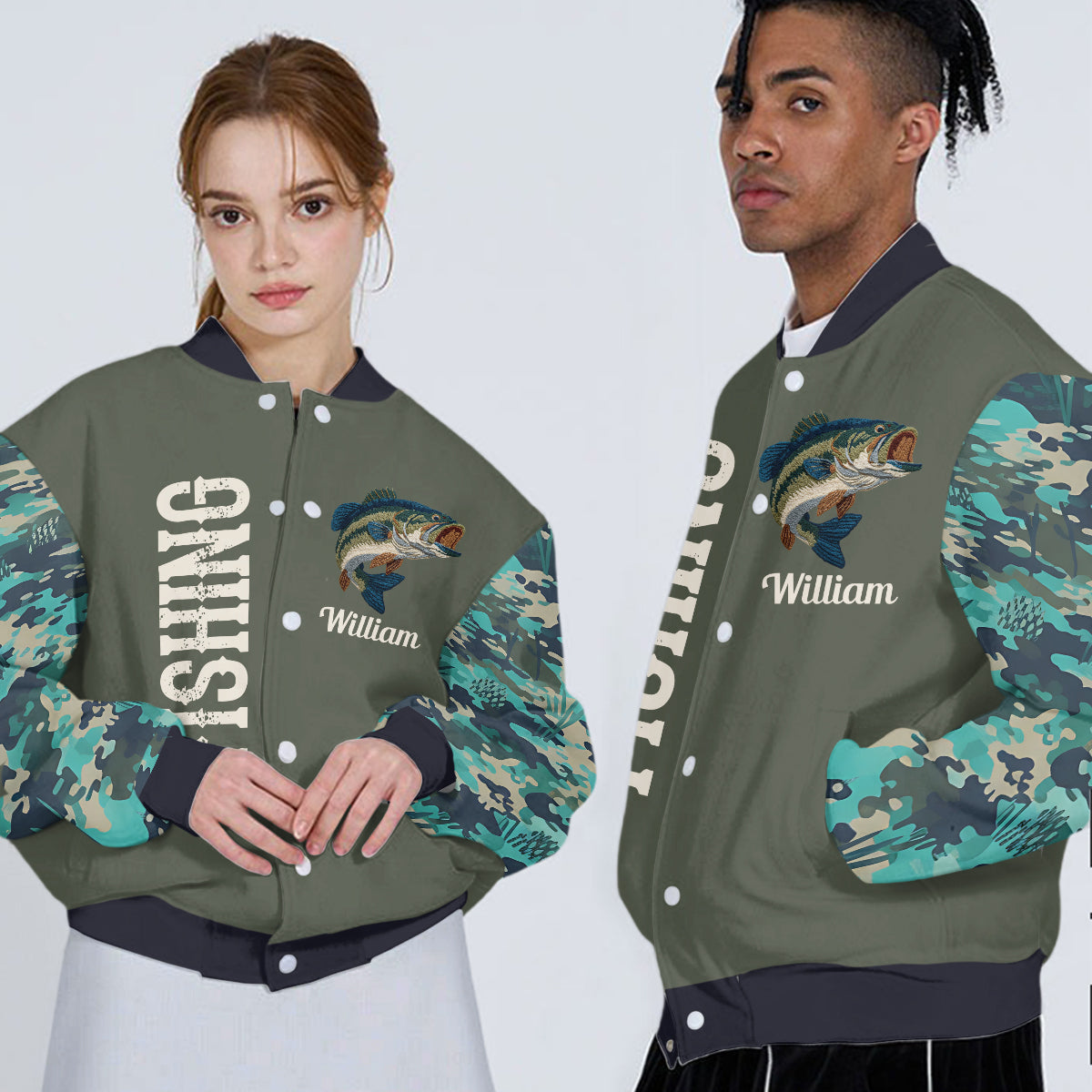Cool Fishing - Personalized Fishing Varsity Jacket