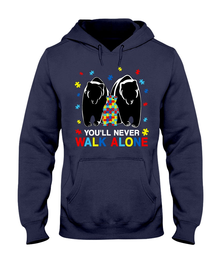 Autism You'll Never Walk Alone - Autism Awareness T-shirt and Hoodie 0921