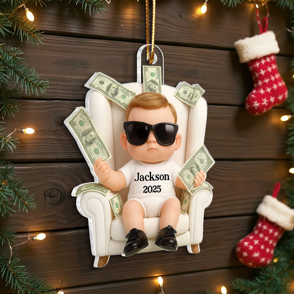 Custom Baby Acrylic Ornament: Personalized Festive Decor & Gift