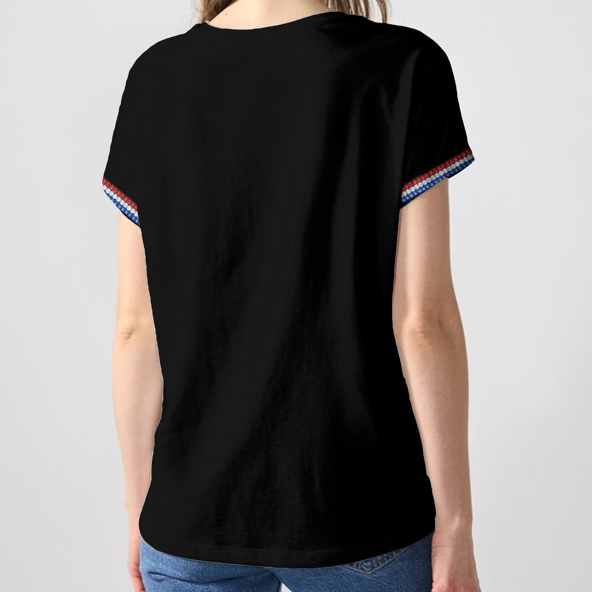 Custom Any Photo - Personalized Independence Day/ 4th of July Fully Printed V-Neck T-Shirt