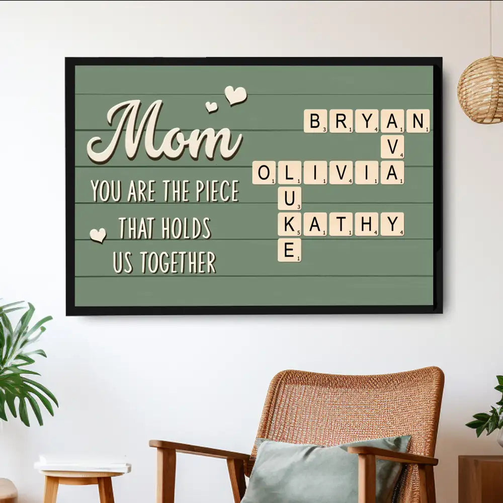 Personalized Crossword Poster – Custom Gift for Mom, Wife & Daughter