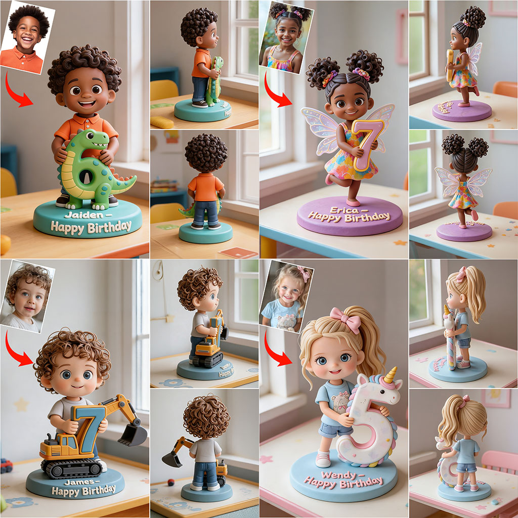 Any Photo Birthday Gift For Kids - Personalized Birthday Premium 3D Figurine
