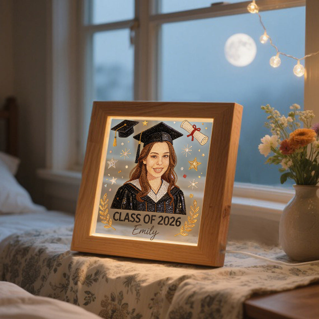 Class Of 2026 - Personalized Graduation Wooden Frame LED Light