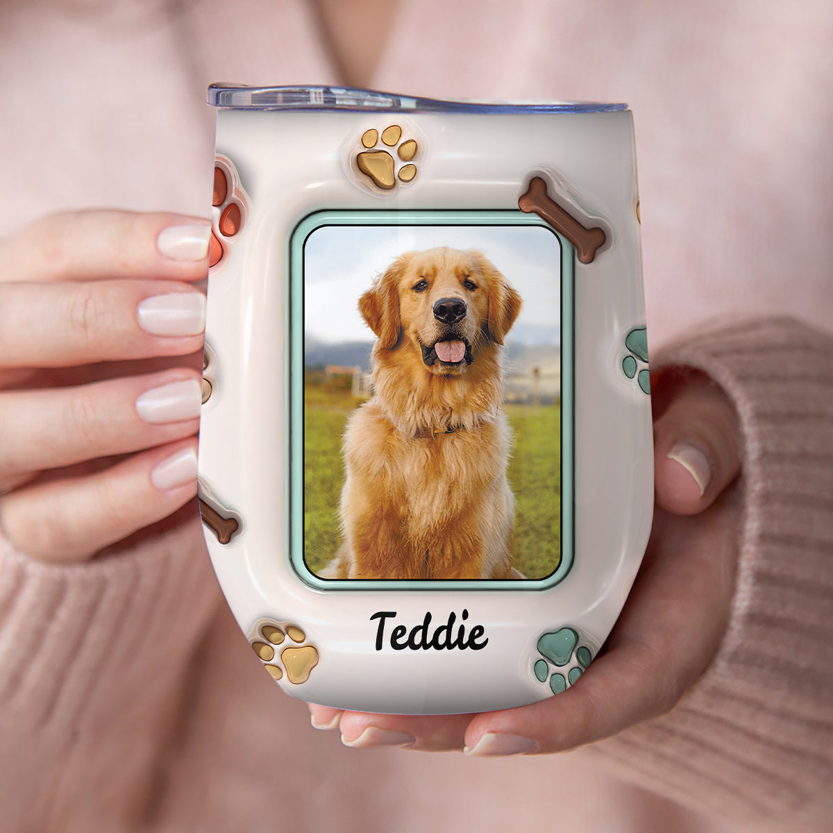 It's Not Drinking Alone If The Dog Is Home - Personalized Dog Wine Tumbler