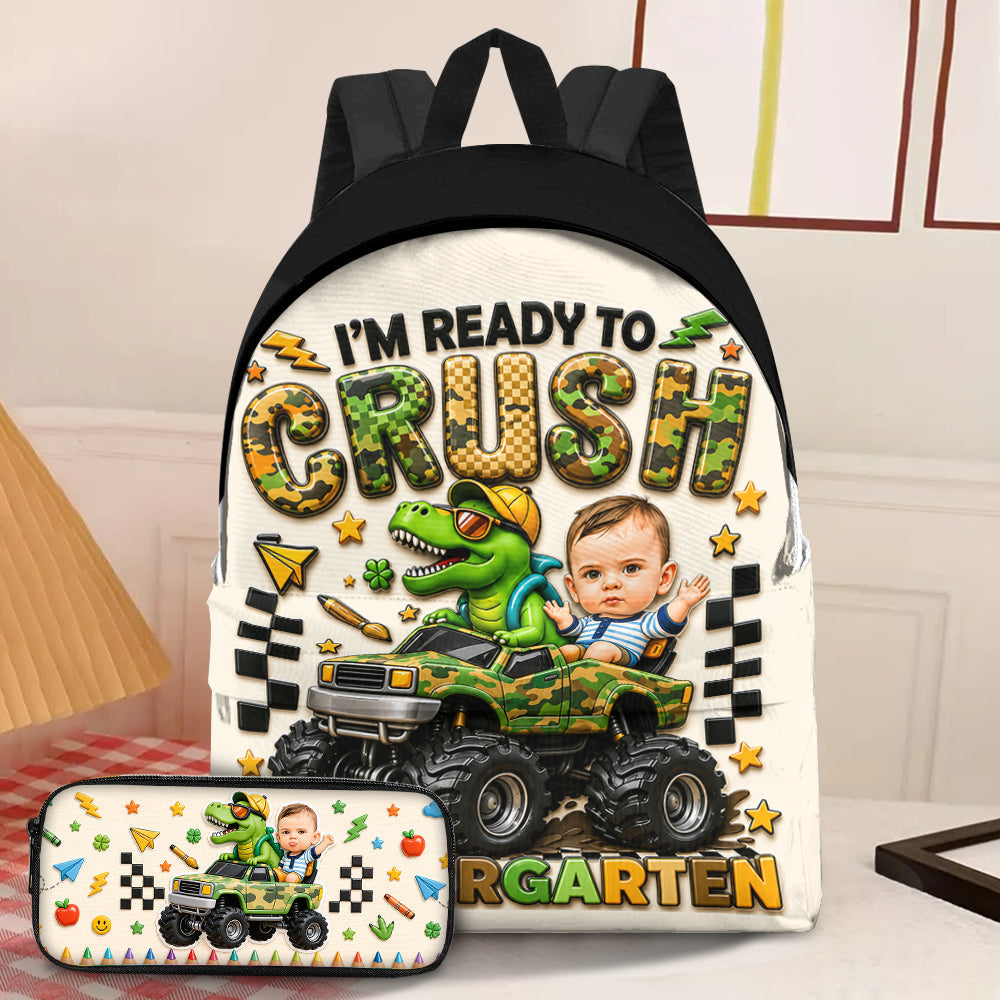 Back To School, Dinosaur Lover - Personalized Kid Backpack & Pencil Case