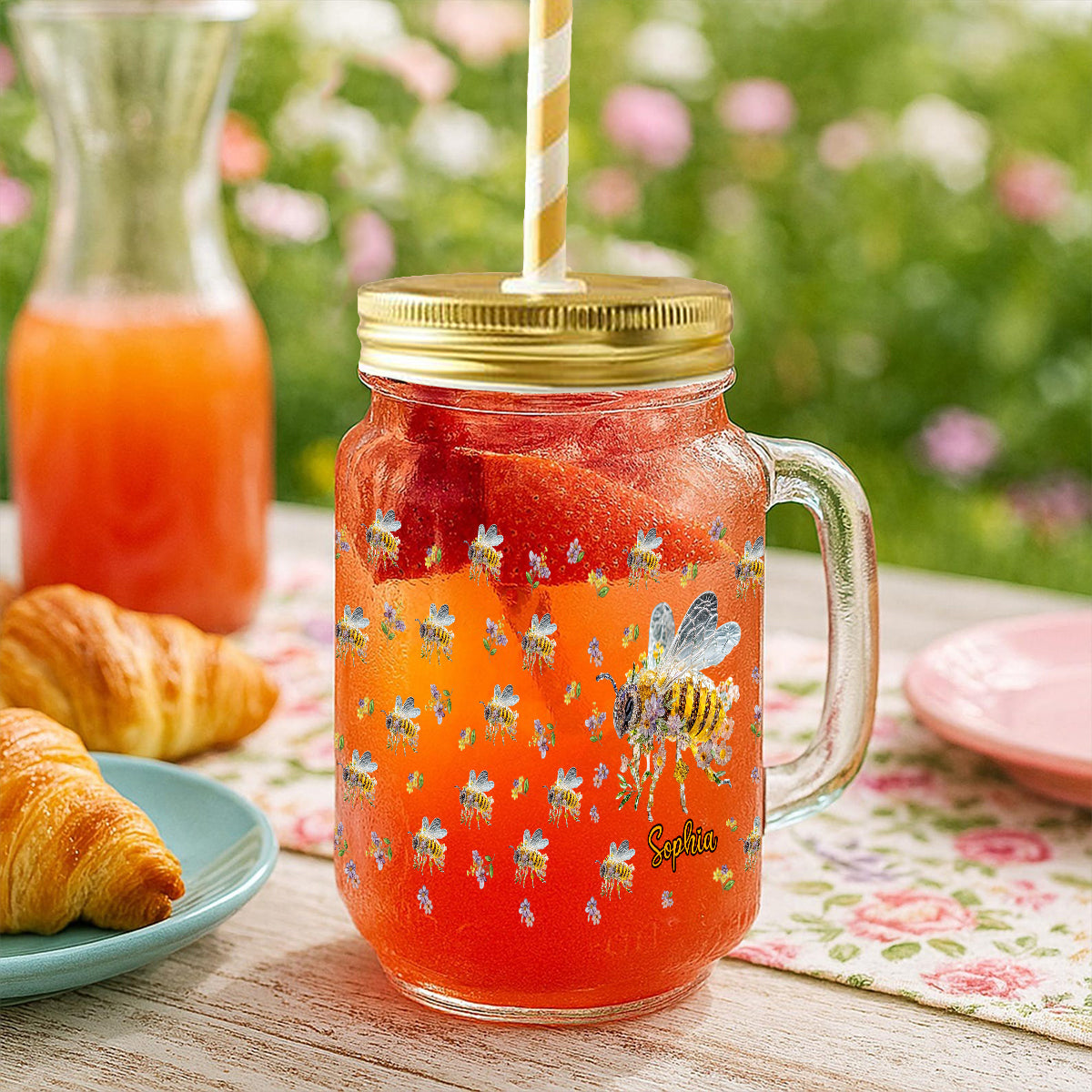 Bee Kind - Personalized Bee Mason Jar Cup
