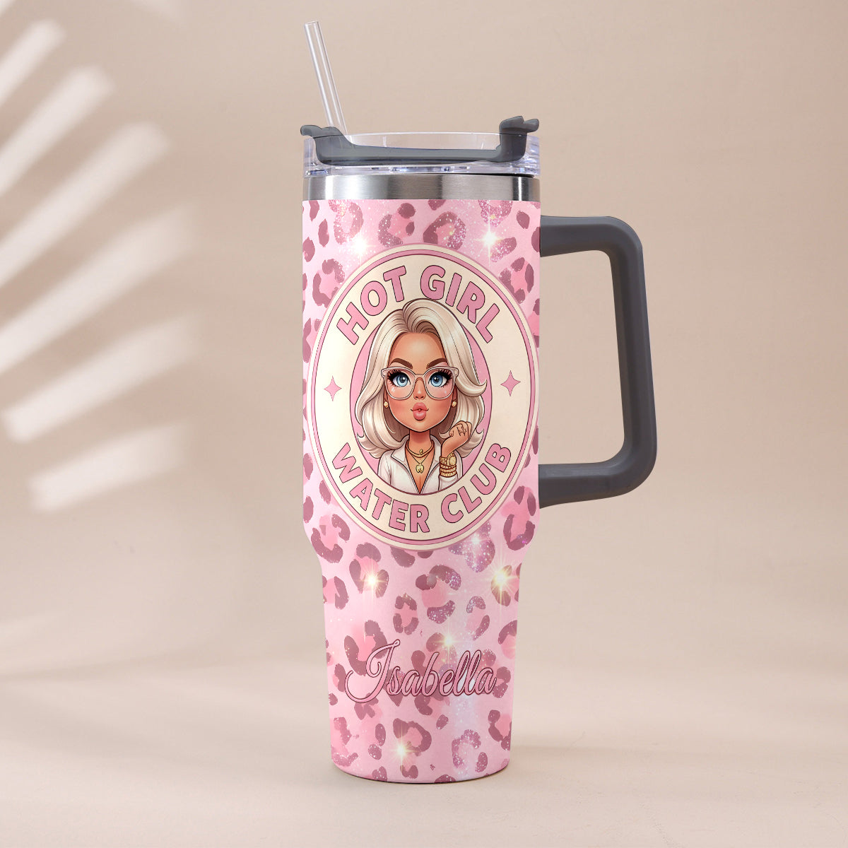 Hot Girl Water's Club, Gift for Women - Personalized Self love Tumbler With Plush Charm