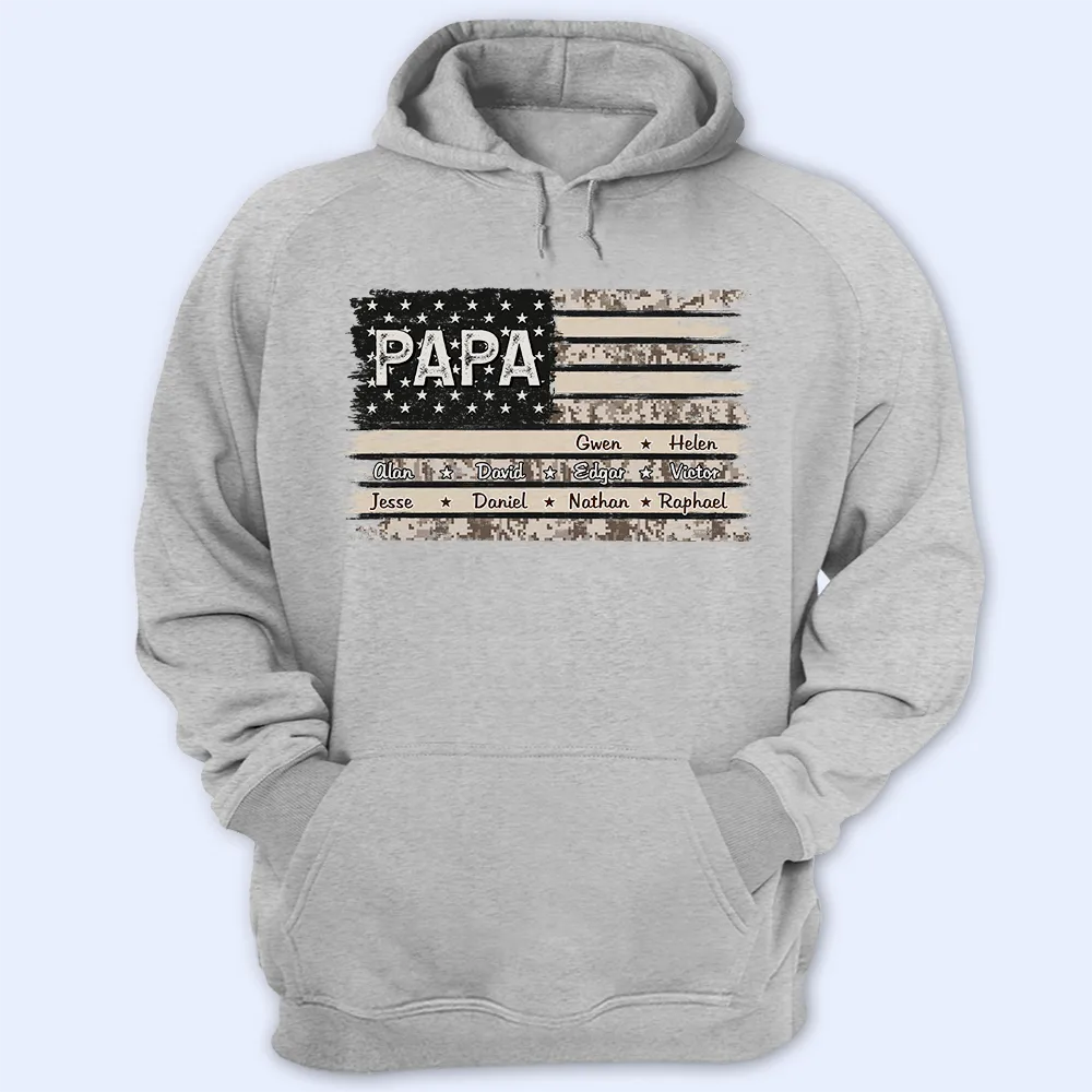 Men's USA Flag T-Shirt with Kids' Names - Personalized Gift