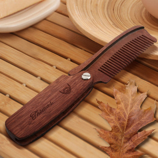 Wooden Beard Comb For Men - gift for uncle, dad - Personalized Beard Comb