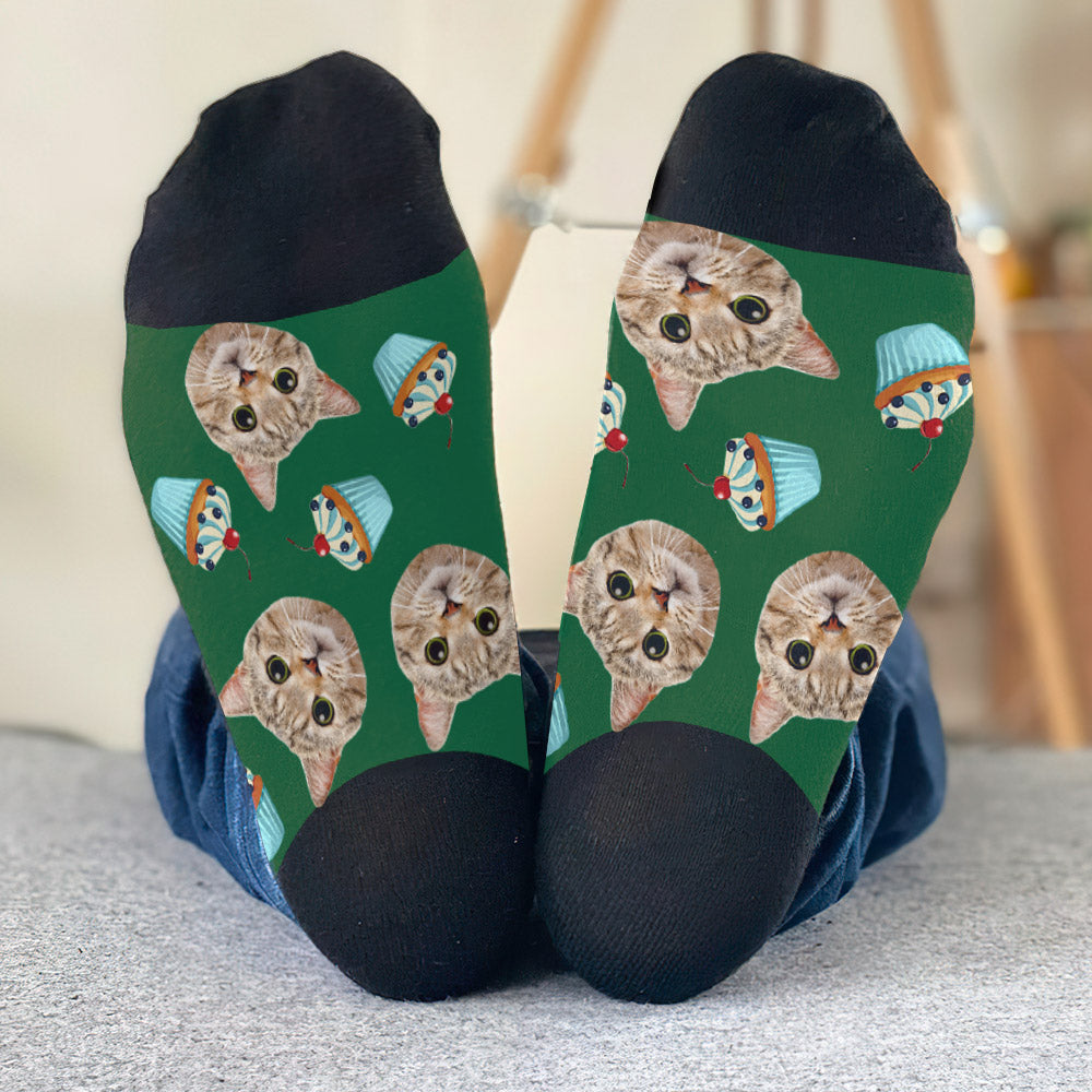 Funny Icon Pattern - Personalized Cat Socks