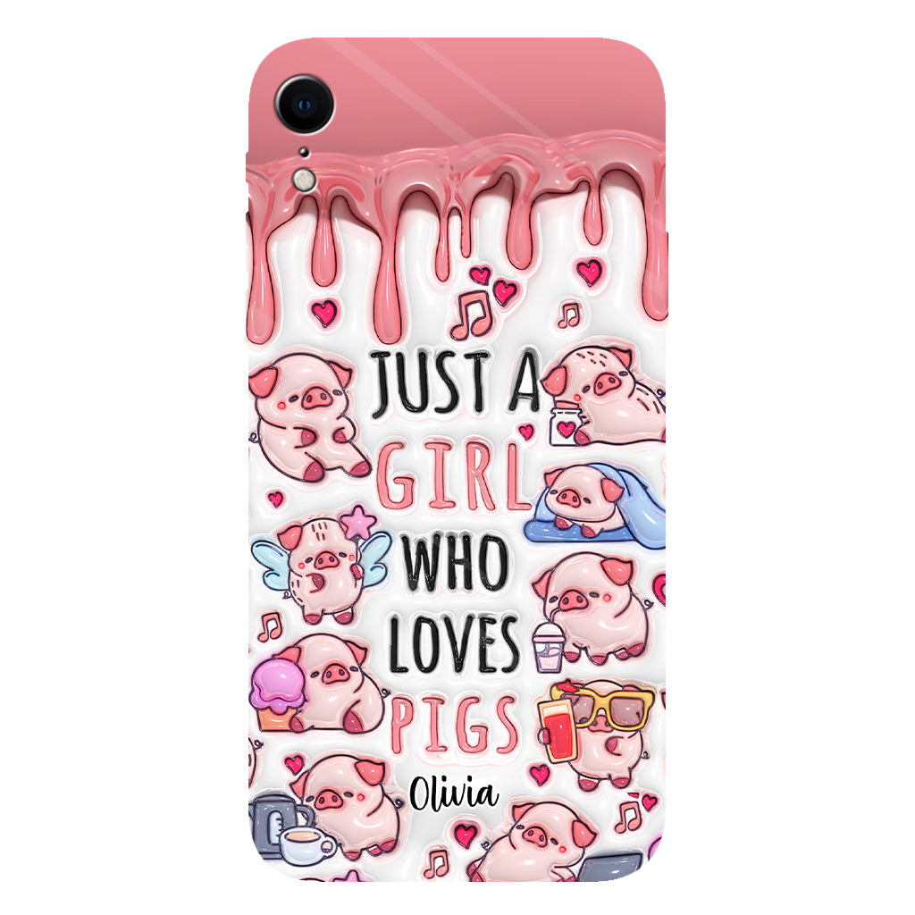 Just A Girl Who Loves Pigs - Personalized Pig Lover Full Print Phone Case