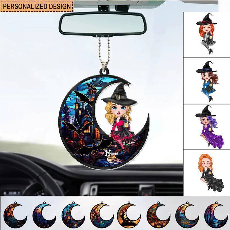 Girl Gift For Witch Lover Halloween Gift Witch Riding Broom Mystical Personalized Ornament