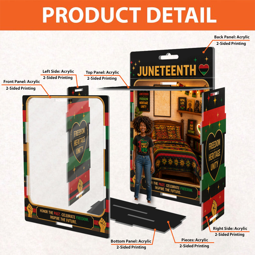 Happy Juneteenth - Personalized Juneteenth Acrylic Display Box