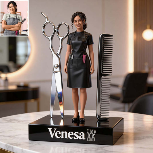 Hairdresser Gift, Hair Stylist Gift - Personalized Hairdresser Custom Shaped Acrylic Plaque