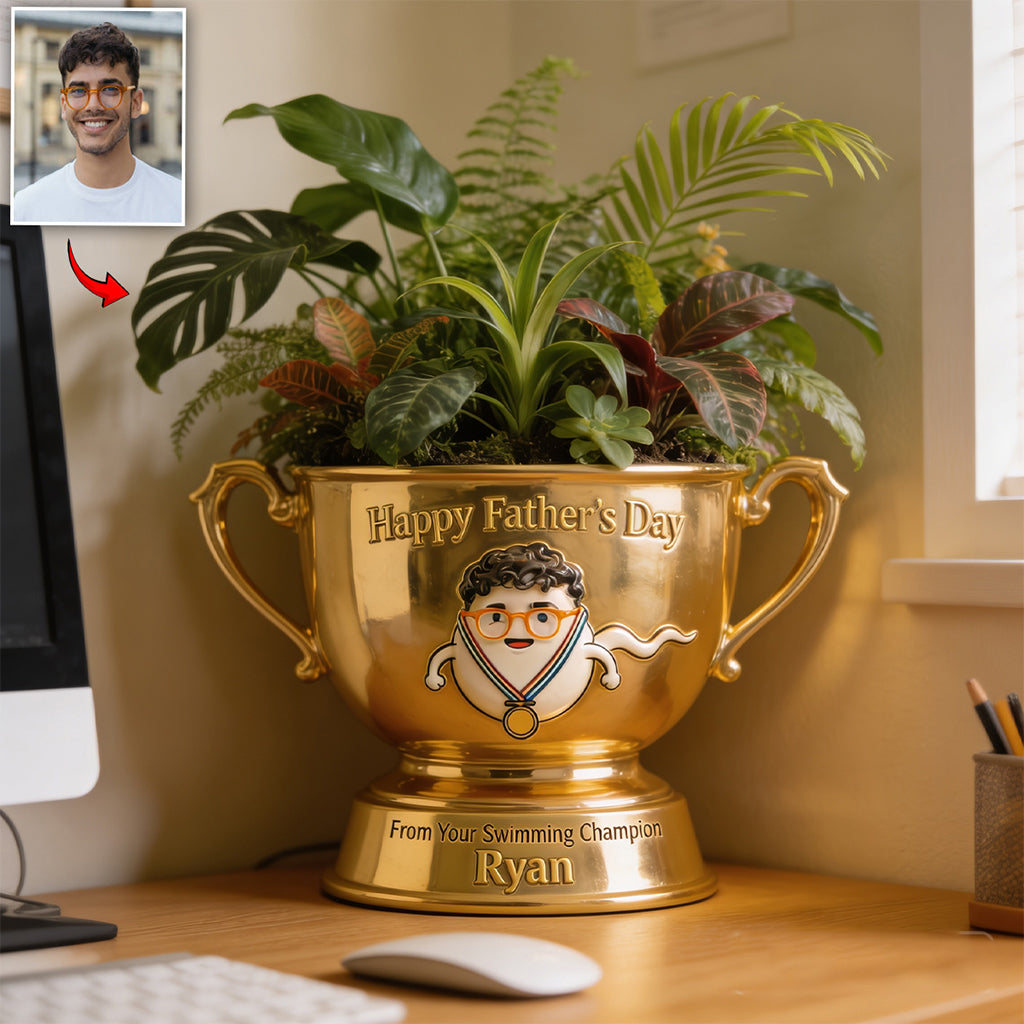 Happy Father's Day From Your Swimming Champion - Personalized Father Acrylic Pot