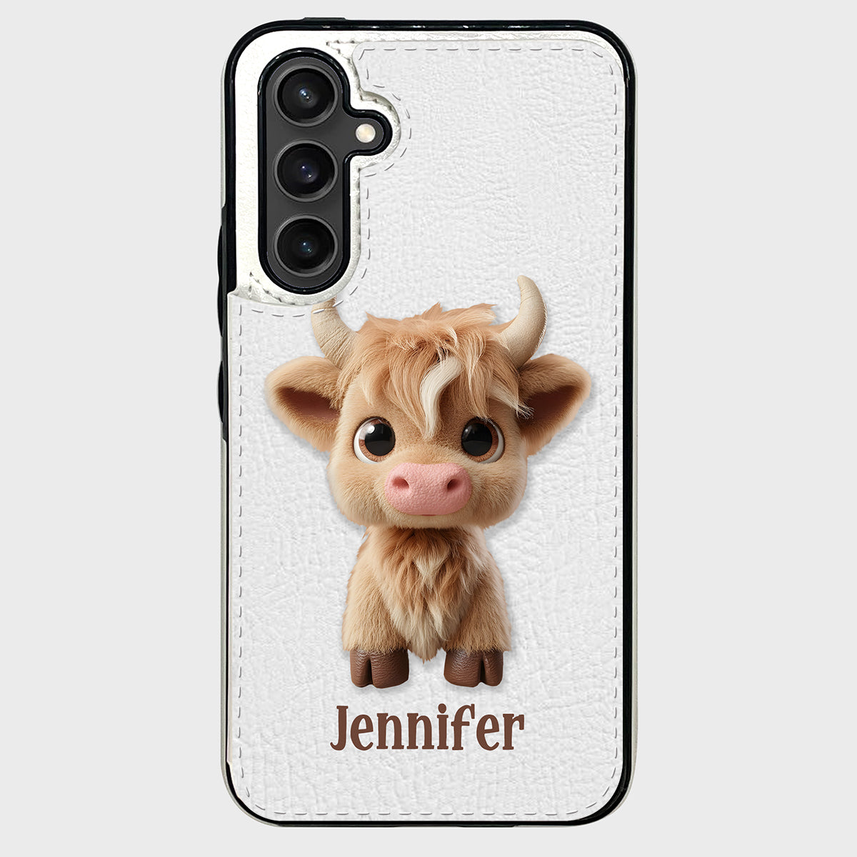 Cute Highland Cow - Personalized Highland Cow Foldable Wallet Phone Case