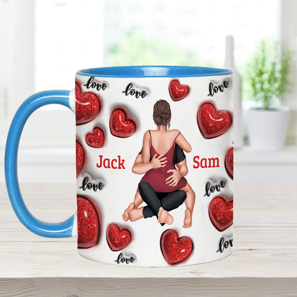 Everyday I Love You - Personalized Couple Accent Mug