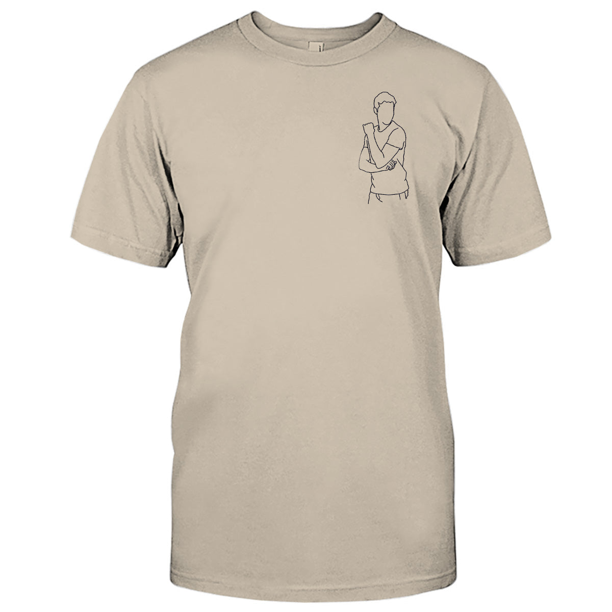 Custom Line Art - Personalized Son Embroidered T-shirt
