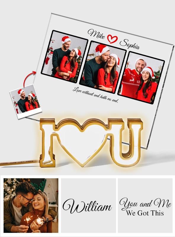 Custom Photo I Love You - gift for husband, wife, boyfriend, girlfriend - Personalized Photo Lamp