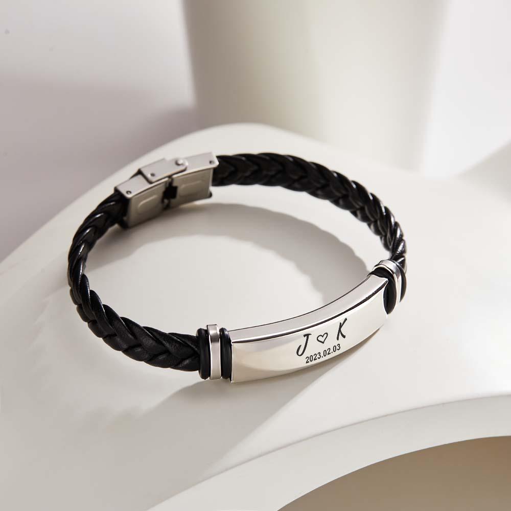 Any Text - Personalized Couple Initial Bracelet