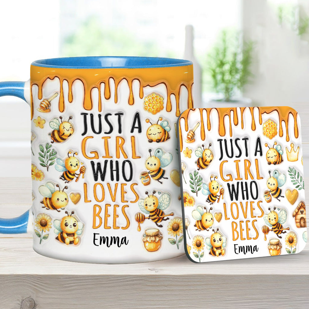 Just A Girl Who Loves Bees - Personalized Bee Accent Mug
