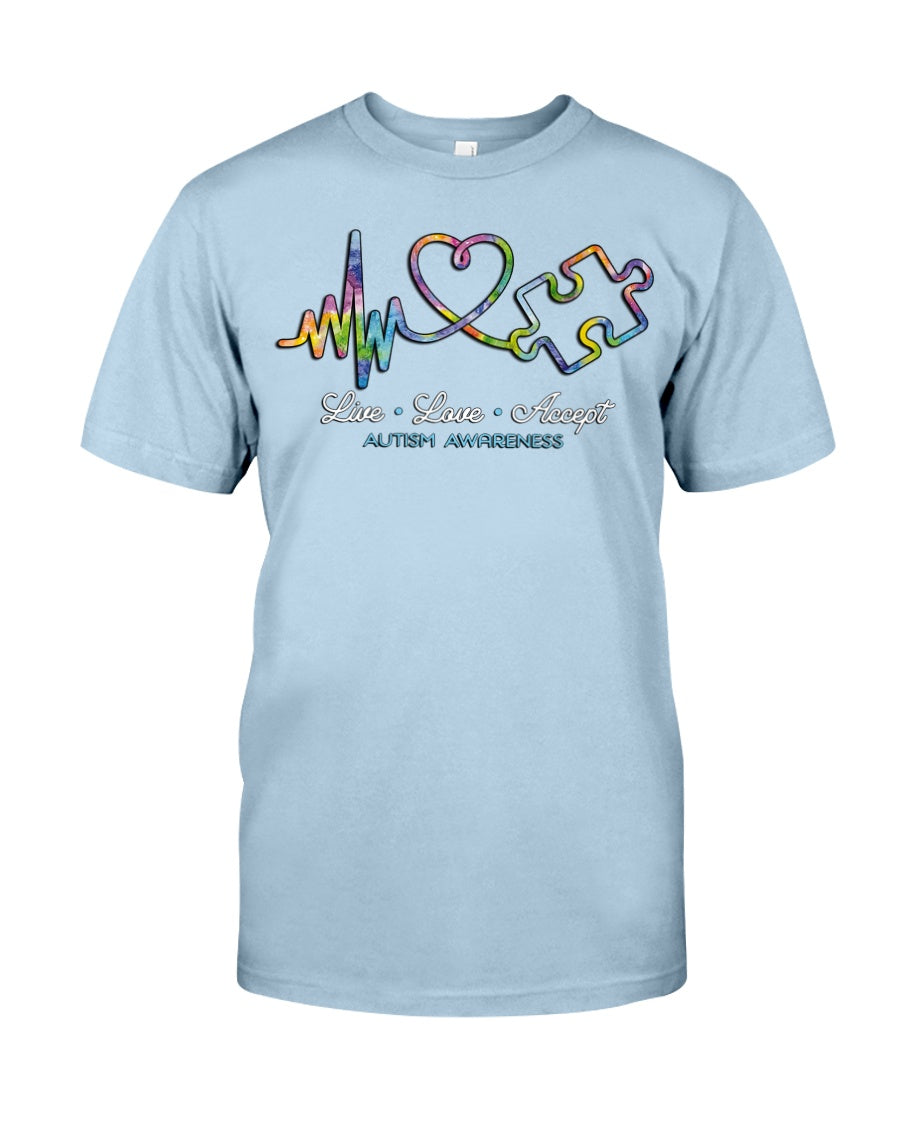 Live Love Accept - Autism Awareness T-shirt and Hoodie 0921