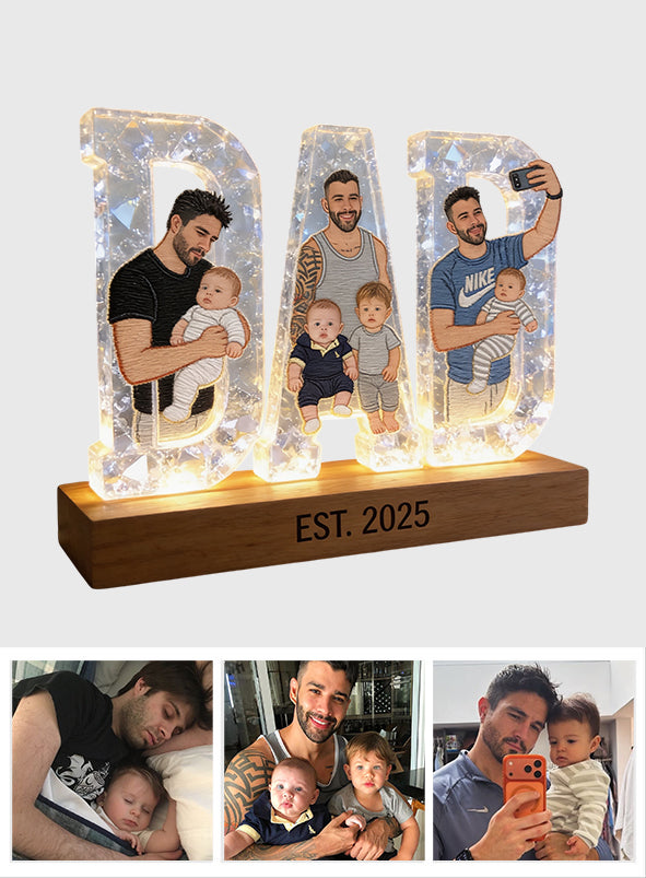 Best Dad Ever - Personalized Father Shaped Led Night Light