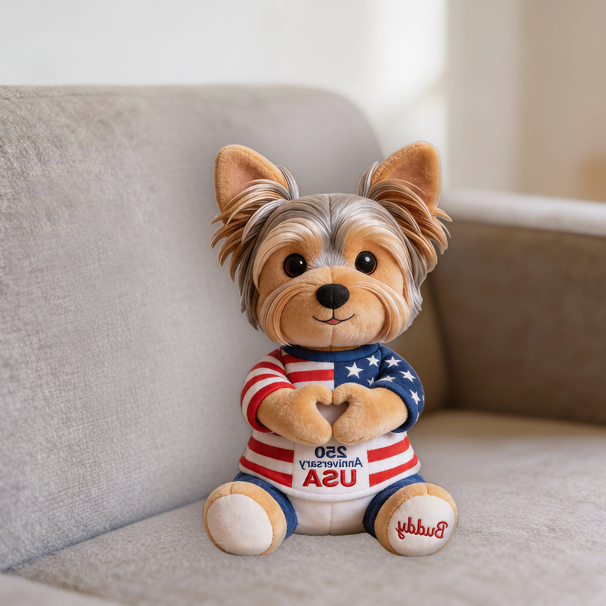 250 Anniversary Cute Pet - Personalized Dog Premium Faux Fur Pillow