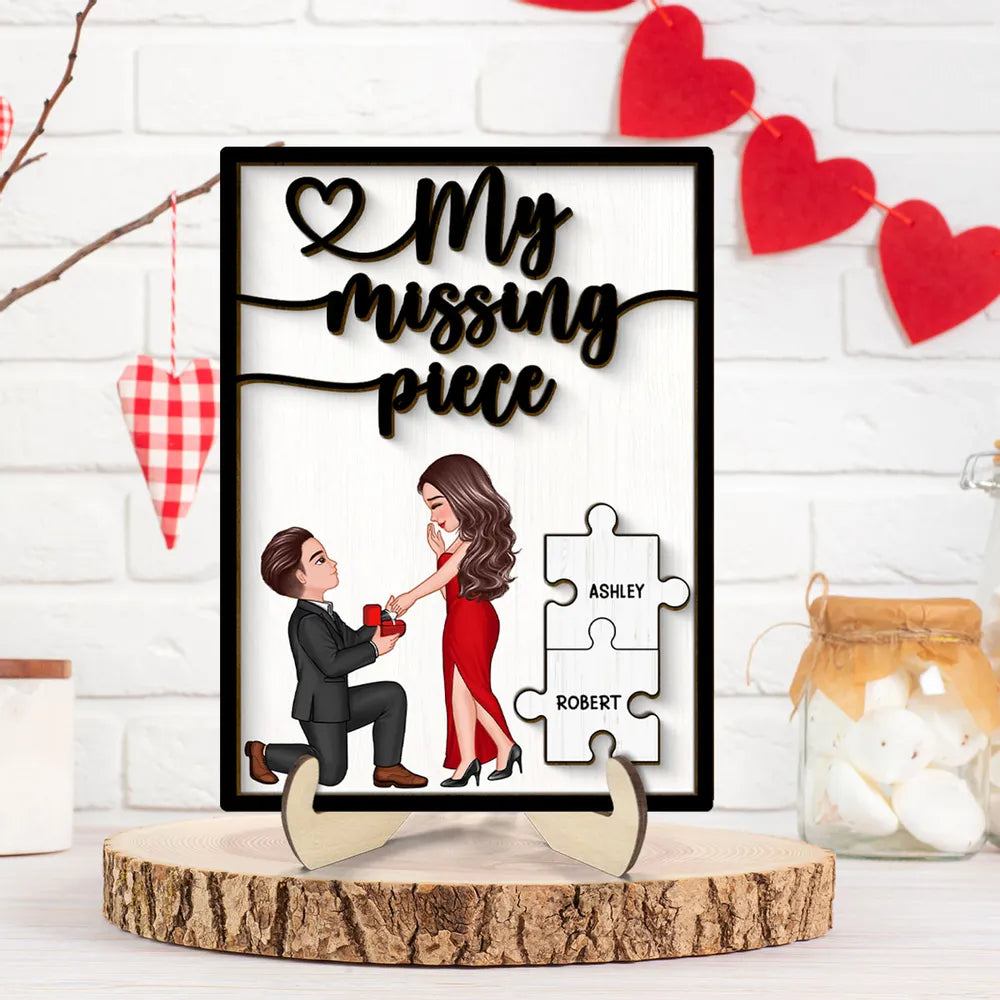 Special Moment Couple Proposal 2-Layered Wooden Plaque, Personalized Couple Proposal Engagement Anniversary Keepsake, Heartfelt Decoration For Couples