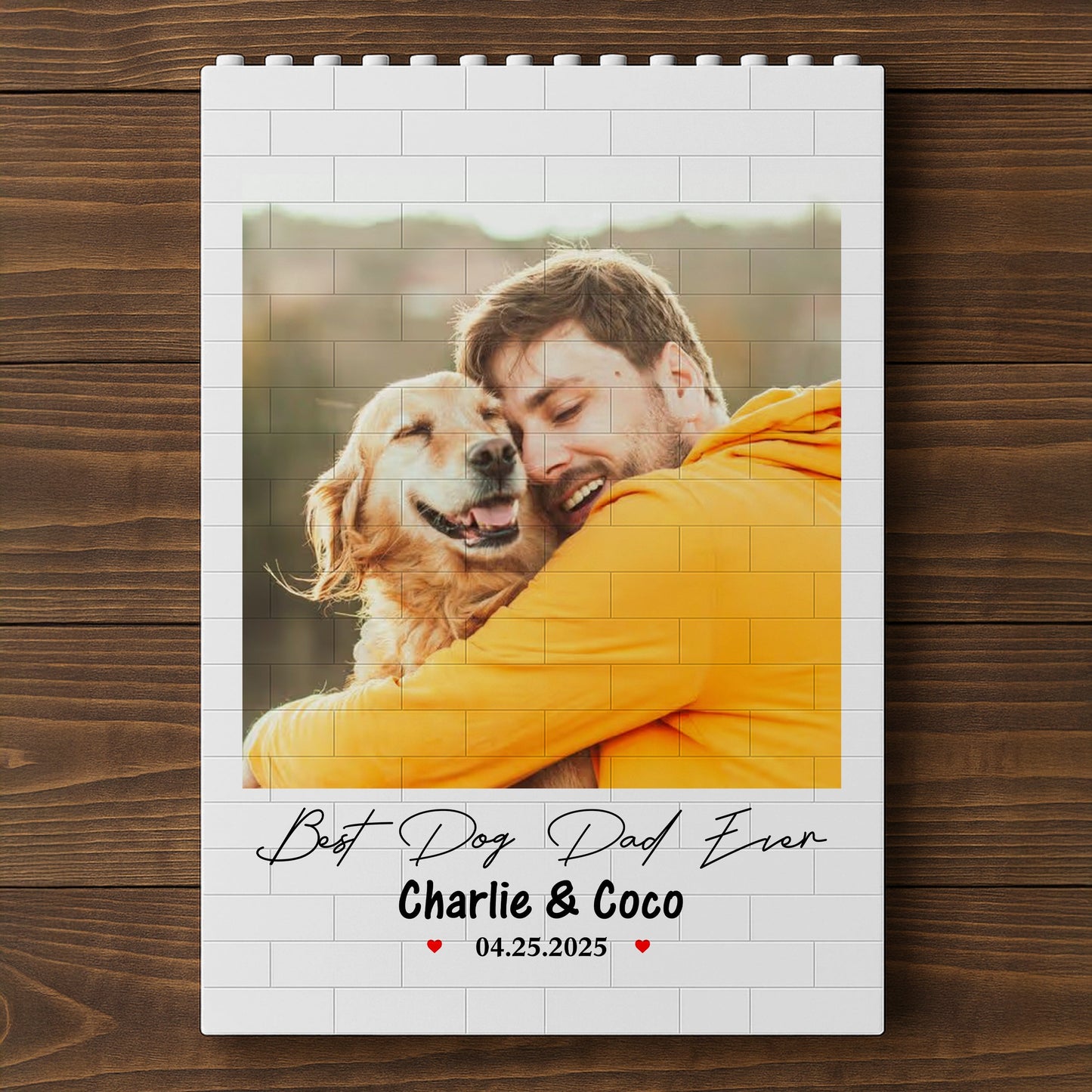 PVC Building Brick Puzzle Personalized Photo Keepsake - Happy Beach Moment with Your Dog, A Unique Gift for Dog Parents