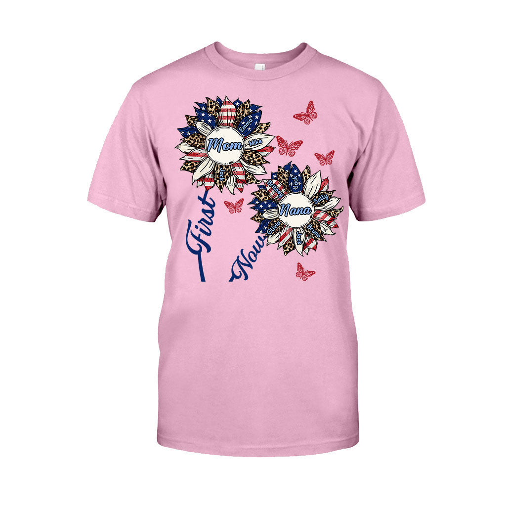 First Mom Now Grandpa - Personalized Grandma T-shirt And Hoodie