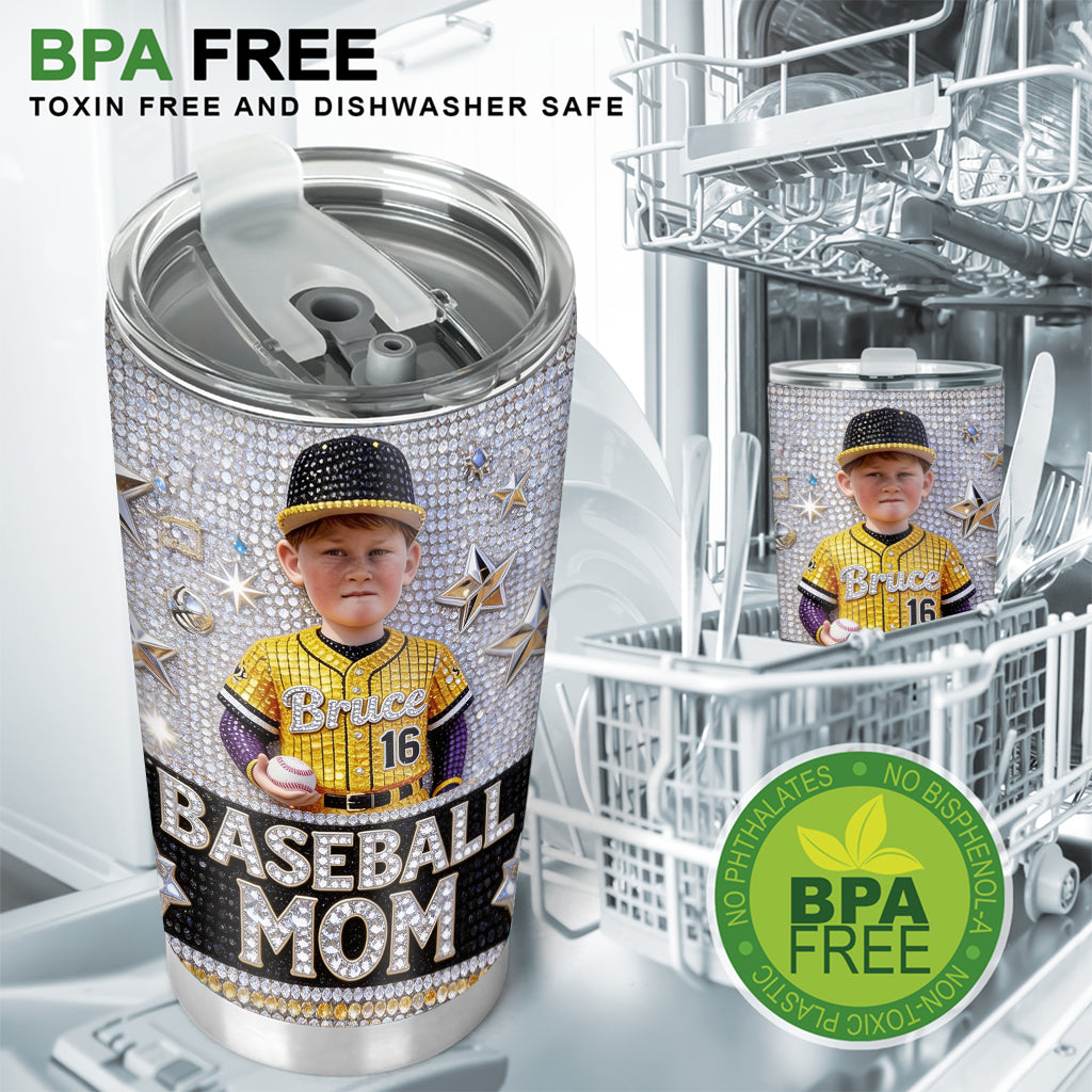 Baseball Mom, Grandma - Personalized Baseball Tumbler