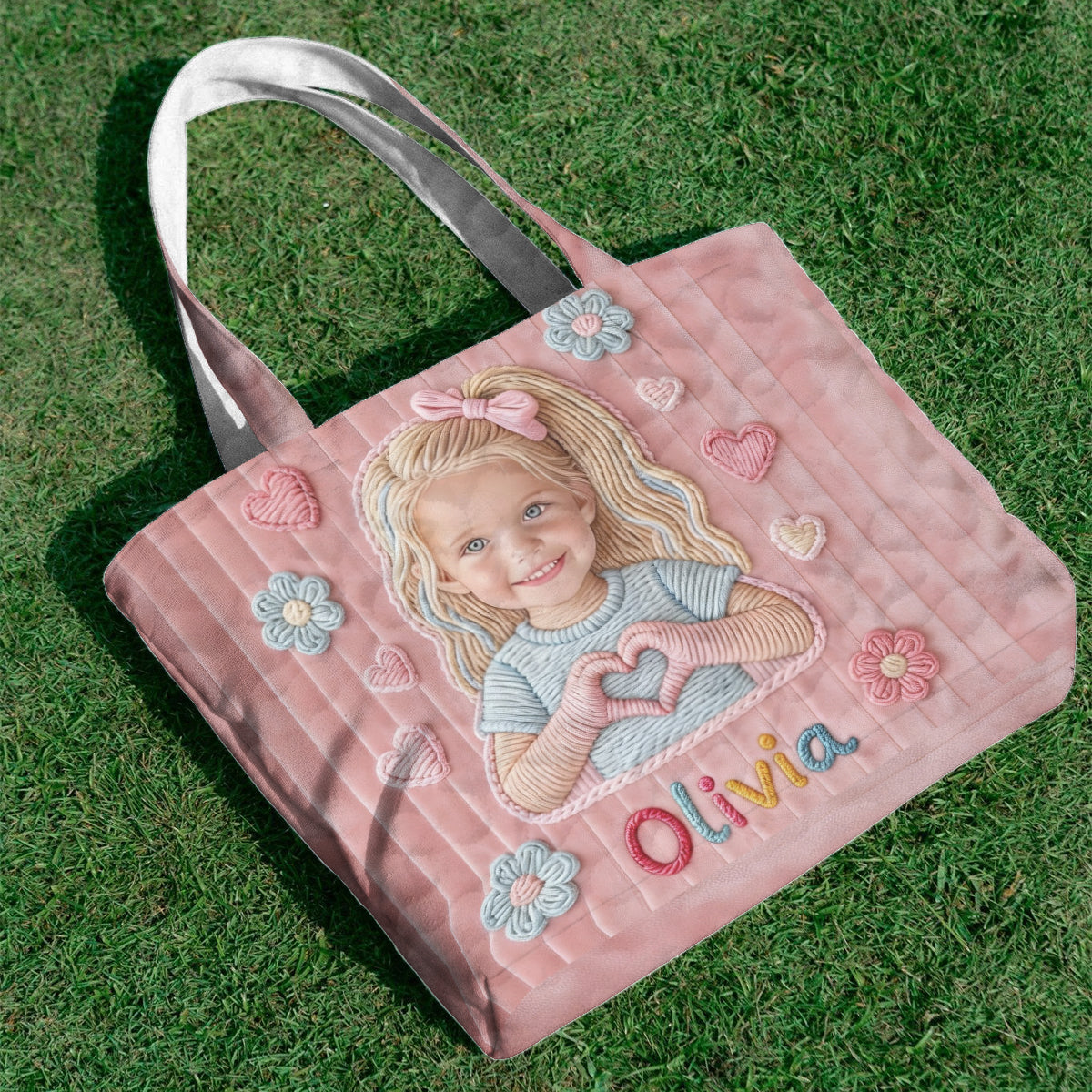 Custom Any Photo - Personalized Kid Quilted Tote Bag