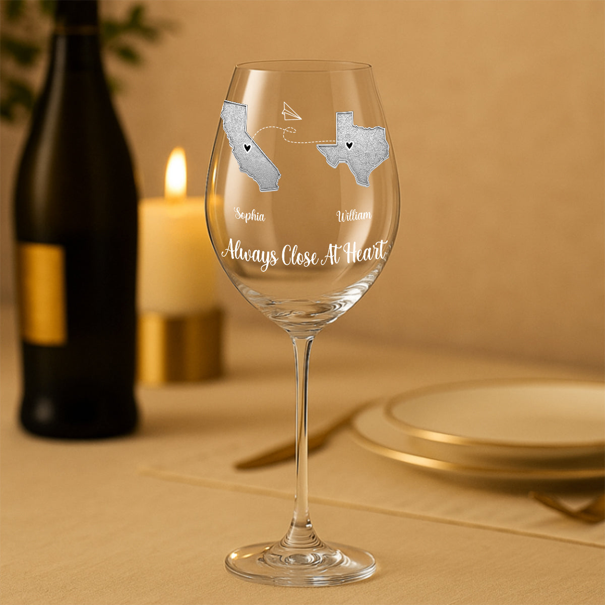 I Miss Your Face Custom Multi States Long Distance Relationship - Personalized Long Distance Wine Glass With Long Stem